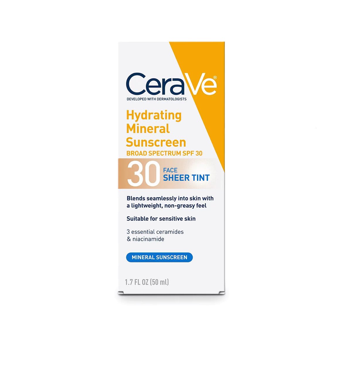 Cerave Hydrating Mineral Sunscreen face sheer tint SPF 30 - Seraphim Beauty