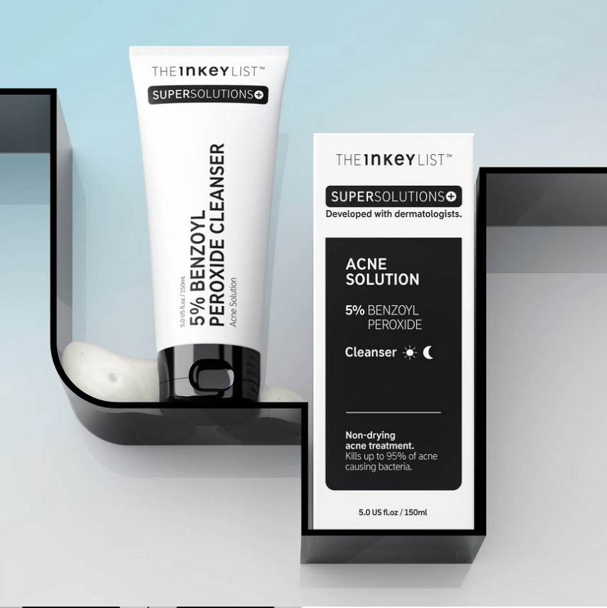 The INKEY List Super Solutions+ Acne Solution 5% Benzoyl Peroxide Cleanser - Seraphim Beauty