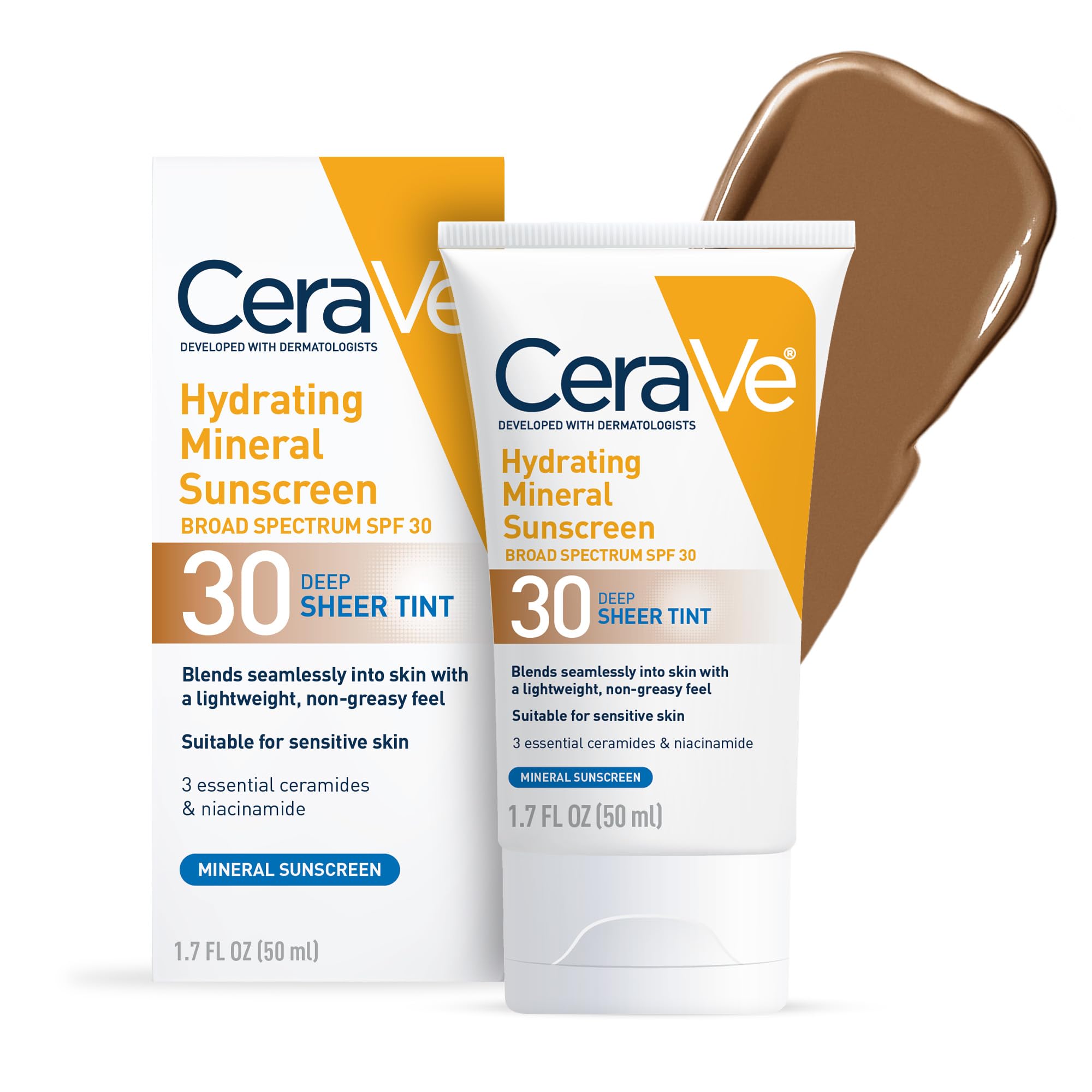 Cerave Hydrating Mineral Sunscreen face sheer tint SPF 30